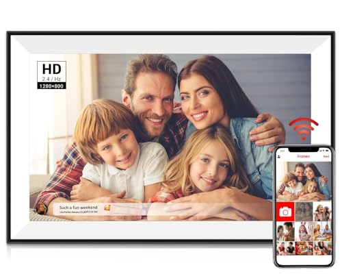 Frameo Digital Photo Frame 10.1 Inch Smart WiFi Digital Picture Frame, IPS Touch Screen, 32GB, Electronic Slideshow, Load from Phone App, Auto-Rotate, for Grandparents & Mothers Day