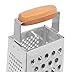 Internet’s Best Stainless Steel and Bamboo Box Grater | 4 Sided Grater and Slicer | 9.5 Inch | Hand Shaver for Cheese Fruit Vegetable Root Nuts | Wood Handle