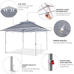 COOSHADE 13x13Ft Pop Up Canopy Tent Instant Folding