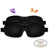 Sleep Mask Visator Memory Foam Eye Mask with Ear Plug 3D Foam Material Lightweight With Adjustable Velcro Strap Light Completely - Best For Travel, Insomnia or Quiet Night Sleep (Pack of 2)