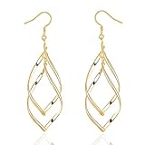 ARMRA Fashion Classic Silver Plate Thread Drop Earrings Teardrop Back Earrings（1pair silver+ 1pair rose gold）