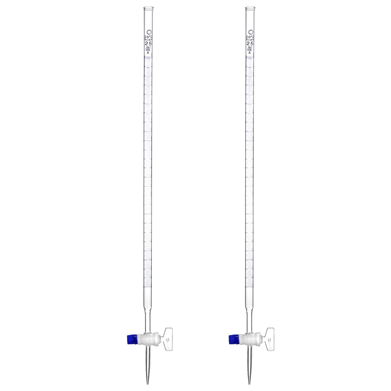 QWORK 25mL Class A Borosilicate Burette with Glass
