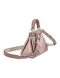 MICHAEL Michael Kors Gramercy Chevron - Bolso de piel con asa superior, diseño de rosa, color dorado