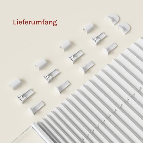 Woltu # 325 Pleated Klemmfix without Drilling, Blinds, Folding Roller Blind, Easyfix, Clamped, Roller Blind, Opaque Privacy Screen for Windows