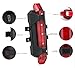 SQDeal Rechargeable USB Waterproof Bright Bicycle 5 LED 4 Mode Red Front Tail Warning Light Bike Cycling Safety Rear Flashing Alarm Lamp