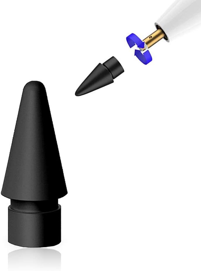 Morenitor Replacement Nibs Compatible with Apple Pencil, High Sensitivity Tactile Tip, Soft Silicone Non Slip Protector Tips for Air iPad Mini iPad Pro Series, Apple Pencil 1 st/2rd Gen