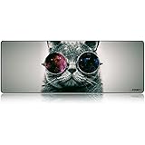 LIEBIRD Cool Cat Extended Xxxl Gaming Mouse Pad - 31.5Lx11.8Wx0.12H - Portable with Extended XXL Size - Non-slip Rubber Base - Special Treated Textured Weave with Precision Control