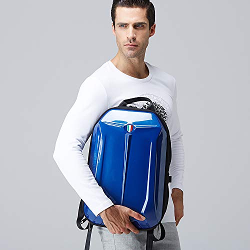 ArtST Motorcycle Bike Hard Shell Backpack Fits for 15.6" Laptop and Notebook - Perfect for Riding Travelling Camping Cycling Storage Bag (blue) - Thumbnail 5