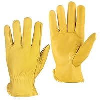 Lalafancy Safety Work Gloves, Sheepskin Leather Hunting Gloves for Gardening Cutting Motorcycle Construction Farm, Extremely Soft and Sweat-absorbent, Men & Women
