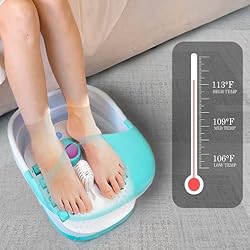 Foot Spa Massager with Heat Bubbles Remote