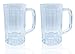 Plastic Beer Glasses Clear Drink Party Cups Picnic Drinking Mug Tankards, Great as a Beer Gift, Pack of 2