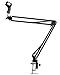 Microphone Suspension Boom Scissor, SOONHUA Adjustable Mic Arm Stand for Professional Broadcasting Studio with Universal Mic Clip Holder Table Mount Clamp Screw Adaptor for Blue Yeti Snowball