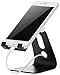 Amazon Basics Adjustable Aluminum Cell Phone Desk Stand for iPhone and Android, Black, 3.3 x 3 x 4.2 inch (LxWxH)