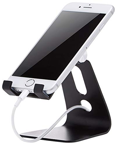 AmazonBasics Adjustable Cell Phone Desk Stand for iPhone and Android, Black (Best Cell Phone Stand)