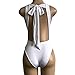 MOLFROA Women's Sexy U-collar Sleeveless Backless Stretch Bottoming Vest Bodysuit Rompers (S,White)