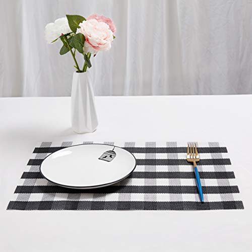 DOLOPL Placemats Buffalo Check Black and White Placemats Farmhouse