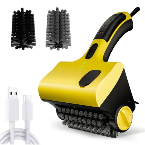 Electric Grill Brush for Outdoor, Cordless Rechargeable Automatic Grill Cleaner with Water & Cleaning Solution Tank, IPX7 Waterproof BBQ Grill Brush for Grill Grates