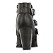 West Blvd Womens Strappy Chunky Block Heel Ankle Buckle Bootie Boots (7 B(M) US, Blackv1 PU)