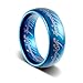 TUSEN JEWELRY 8mm Blue Plated Lord The Rings Tungsten Ring