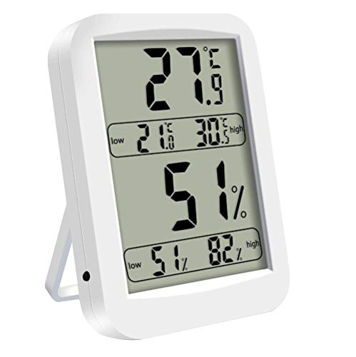 DICPOLIA LCD Digital Hygrometer Thermometers Household Office Desktop Display,Indoor Outdoor Thermometer Digital Hygromete,Weather Thermometer Monitor for Home,Car,Office,Room (White) - Thumbnail 7