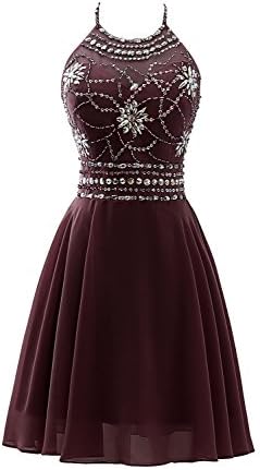 anmor Women's Beading Bodice Short Tulle Homecoming Dresses Prom Gowns