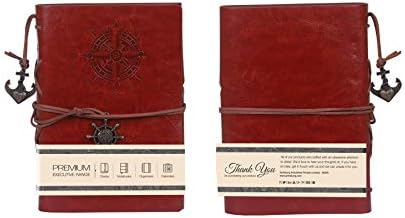 Amsburg Premium Cosmos Vintage Classic PU Leather Journal Notebook Diary Small Size (Brown)