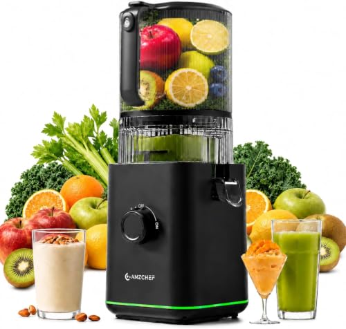 Estrattore di Succo, Bocca 155mm, 2,5L, Separatore della Schiuma, 2 Filtres, Pressione Automatica, Succo Puro e Vellutato, Silenzioso e Facile da Pulire, Ideale per Famiglia e Colazione