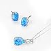 Mints Blue Opal Jewelry Set Sterling Silver Pendant Necklace Stud Earrings October Birthstone Gemstone Fine Jewelry for Women