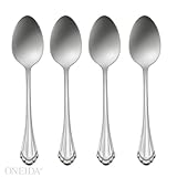 Oneida Marquette Fine Flatware Set, 18/8 Stainless, Set of 4 Teaspoons