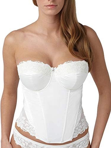 La RedoutePanache Masquerade Serenity Women's Plus Size Bridal Satin Basque Bustier (32E) Ivory