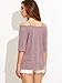 SheIn Women's Crisscross Cold Shoulder Half Sleeve T-Shirt - Burgundy Small