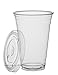 Clear Plastic Cups with Lids | 20 oz, 100 Pack | PET Cold Smoothie Cups | Iced Coffee Cups | Disposable Cups with Lids | To Go Cups