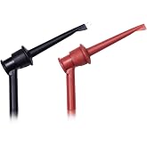 BOCEUC Mini Grabber with 4MM Banana Jack, Mini Test Hook Clips for Multimeter Leads Push on Probe(2PCS)