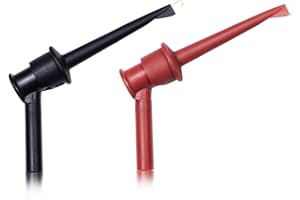 BOCEUC Mini Grabber with 4MM Banana Jack, Mini Test Hook Clips for Multimeter Leads Push on Probe(2PCS)