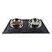 Bone Dry Rubber Pet Food Mat, Small, Hungry & Thirsty