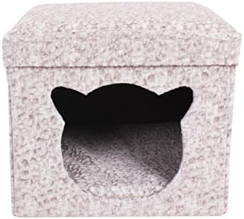 PET SHINEWINGS Collapsible Pet Ottoman Cat Cave Cube Hous Foot Rest Stool