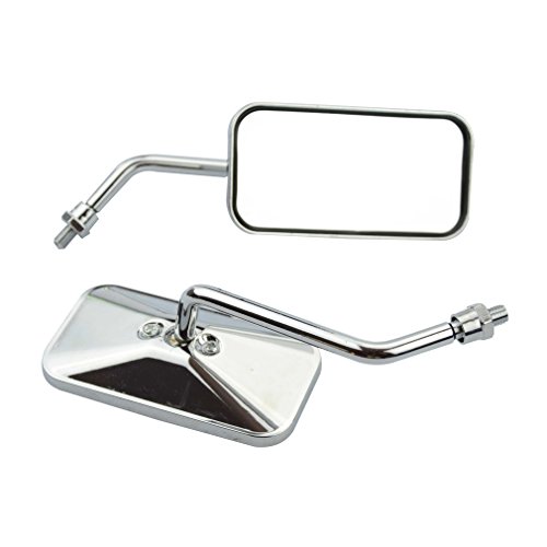 Goofit square l gloss chrome 8mm rear view mirror for m…