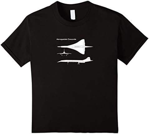 unisex-child Aerospatiale Concorde Supersonic Passenger Jet Shirt 6 Black