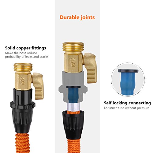 TACKLIFE 50ft Garden Hose, Innovative 2018 Leakproof Patent Connector Lightweight Expandable Water H - //coolthings.us