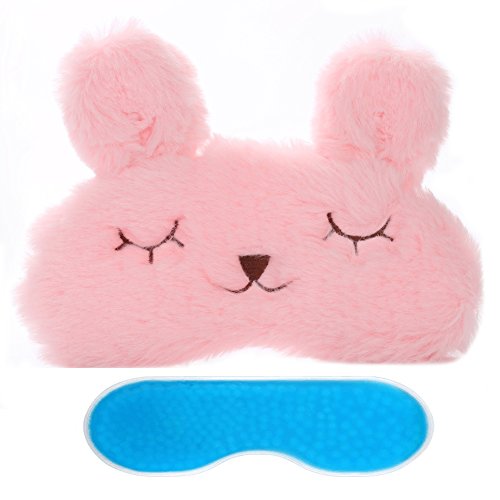 UPC 713524883256, ZHICHEN Silk Eye Mask with Lovely 3D Cute Rabbit Face Soft Eye Bags Adjustable Sleeping Blindfold for Kids Girls Adult for Yoga Traveling Sleeping Party [Inclulding Ice Bag] (pink)