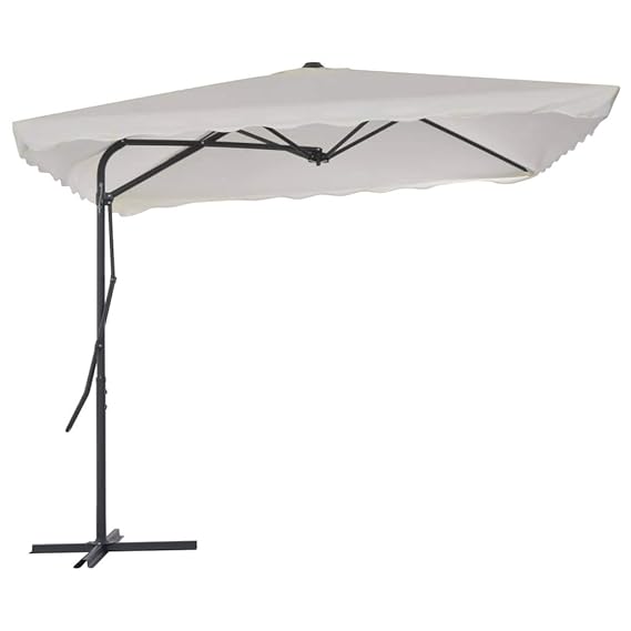 Festnight Sonnenschirm Gartenschirm Ampelschirm 250 x 250 cm | Kurbelschirm mit Stahl-Mast | 360 Grad Drehbar 4 Stahlrippen K
