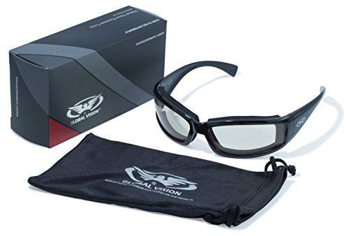 Global Vision Eyewear 24 Stray Cat Series with Gloss Black Frames and Clear Anti-Fog Photochromic Lenses