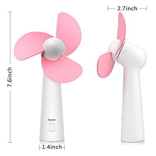 BicycleStore Personal Handheld Fan, Portable Mini Pocket Fan with Foam Blades, Small Quiet Desk Fan Powered by USB or Rechargeable Battery for Office, Table, Travel, Camping