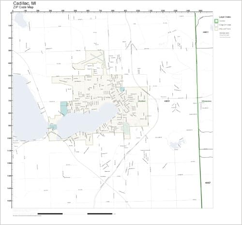Cadillac Mi Zip Code Map Zip Code Wall Map Of Cadillac, Mi Zip Code Map Not Laminated: Amazon.com:  Office Products