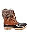 Nature Breeze DD29 Women Mix Media Fur Belted Zip Duck Boot - Tan