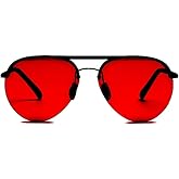 BRADDELL Red Blue Light Blocking Glasses for Sleep, Migraine Light Sensitivity, Photophobia and Fluorescent Screen Glare (Large)