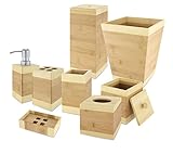 Kovot Bamboo Bathroom Accessories Set (8-Piece)