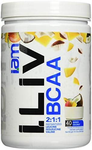 IAM SPORTS NUTRITIONALS I.Liv BCAA 2:1:1 Supplement Blends, Mango Coconut, 40 Count