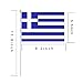 25 Pack Hand Held Small Mini Greece Flag,Greek Stick Round Top National Country Flags,Party Decorations Supplies for Parades,World Cup,Festival Events,International Festival.