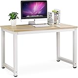 Tribesigns Computer Desk, 47 inch Modern Simple Office Desk Computer Table Study Writing Desk for Home Office, Light Walnut